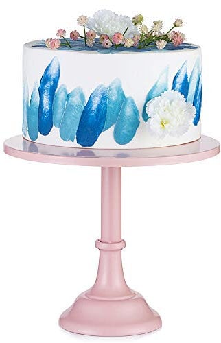 NUPTIO 30cm Rosa Tortenständer, Einfache Art Metall Runde Hochzeit Veranstaltung Geburtstagsfeier Dessert Cupcake Sockel Display Platte