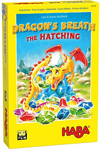 HABA Dragon's Breath The Hatching Adventure Game Ages 6 Years Plus | Sparkling Stone Collection Game, 2-4 Players, Dragon Theme, Strategy And Skill Play, Family Game Night, 20 Minute Gameplay
