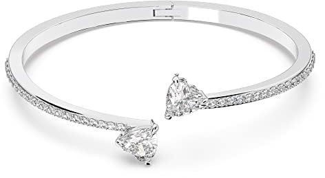Swarovski Mesmera Soul Armreif, Herz, Weiss, Rhodiniert