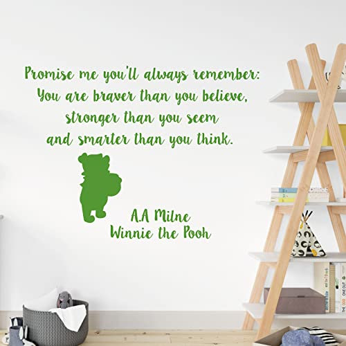 Winnie the Pooh Wandtattoo, Zitat You are braver than you believe, stronger than you seem