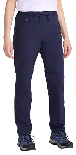 Mountain Warehouse Explorer Womens Zip Off Trousers - Quick Drying Pants, UV Protection Bottoms - Spring Summer, Hiking, Camping & Outdoors Navy (Regular Length) 10