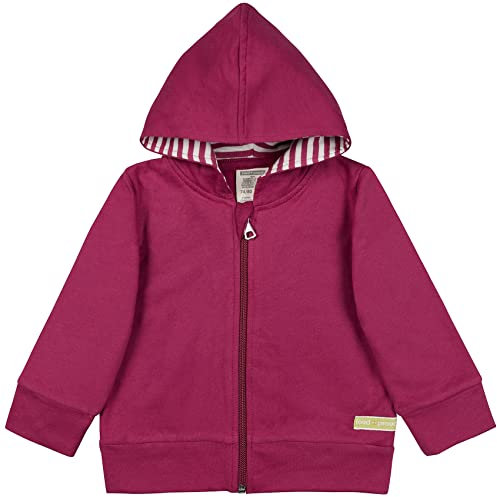 loud + proud Unisex Kinder Kapuzenjacke, GOTS Zertifiziert Jacke, Beere, 110-116 EU