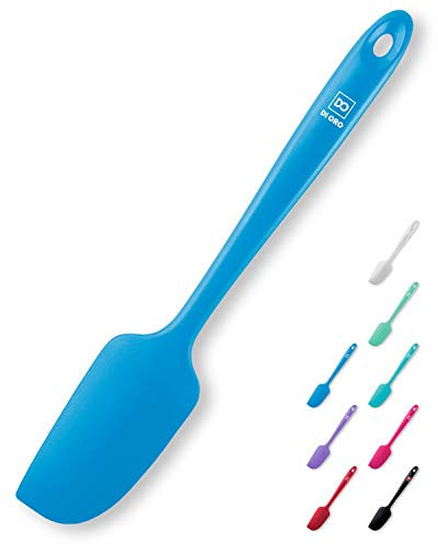 DI ORO Seamless Series Mini Silicone Spatula - BPA Free Pro-Grade 600ºF Heat-Resistant Non-Stick Small Rubber Jar Spatula - Silicone Kitchen Scraper Utensil Tool for Cooking and Baking (Blue)