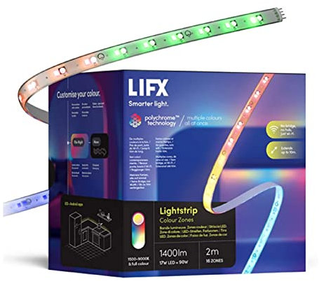 LIFX Lightstrip Extension, 1 m. Wi-Fi Smart LED Color Zones Light Strip without plug