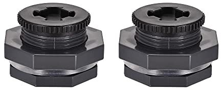 sourcing map 2 Set PVC Schott Tankadapter mit Steckfitting G1 Gewinde für Wassertanks Teiche