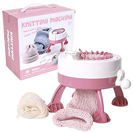 Macchina per Maglieria - 48/40/22 Aghi per Maglieria, Telaio Rotondo per Lavoro a Maglia Intelligente con contatore di File, Kit per Macchina per Maglieria a Doppia Maglia Rotante per Bambini