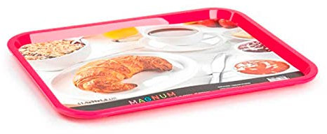 Bandeja rectangular de plastico, restaurante, cafeteria, bares, hogar, trabajo. Color surtido. 1,8 x 31 x 41 cm