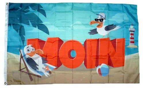 Fahne/Flagge Moin Strand Möwen 90 x 150 cm
