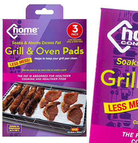 VFM - Grill Pan for Oven Fat Controller, Fat Trappers for Grilling, Oven Liner for Far Absorption, Griddle Pads, Kitchen Accessory, Keeps Kitchen Grills and Pans Clean and You Healthy (3 Pack)