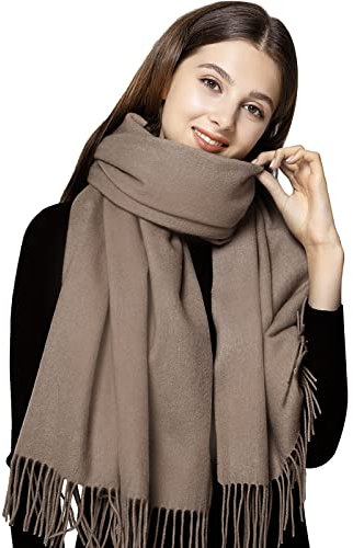 LumiSyne Winter Senior Kaschmir Schal Für Damen Klassisch Einfarbig Wollschal Mit Quasten Weiche Langer Pashmina Schals Warme Schultertuch Stola