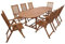 DEGAMO Garten Outdoor Sitzgruppe LAGO in XL-Ausführung, 9-teilig: 8X Klappsesessel verstellbar, 1x Ausziehtisch 260x100cm oval, Eukalyptus-Holz, braun geölt