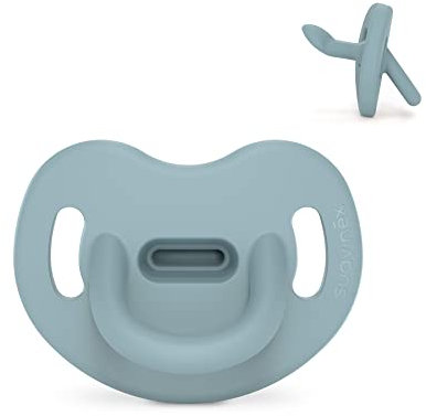 Suavinex, Schnuller aus Silikon, für Babys 0/6 Monate, Schnuller mit anatomischem Sauger Sx Pro, super weich und flexibel, ideal zum Schlafen, Colour Essence, Blau
