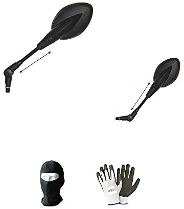 KOMPATIBEL MIT Yamaha XJ 600 S Diversion SPIEGELPAAR MIT Verstellbarer Stange ZUGELASSENER Lenker-RÜCKSPIEGEL FÜR MOTORRÄDER FAR Black Spiegel+Satz M8 10X1,25 RECHTS-Links-Gewinde