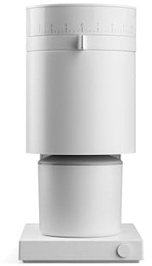 Kaffeemühle Opus mit konischem Mahlgrat von Fellow - Allzweck-Kaffeemühle, elektrisch - Espresso-Mühle mit 41 Einstellungen für Espresso, Drip, French Press und Cold Brew - Mattweiß