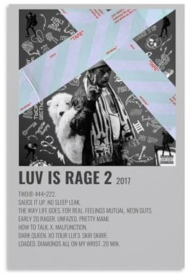 BBAUER LUV IS RAGE 2 Poster Dekorative Malerei Leinwand Wandkunst Wohnzimmer Poster Schlafzimmer Malerei,Wandkunst Bilddruck Moderne Familienzimmer Dekor 08x12inch(20x30cm)
