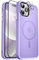 MOCCA Strong Magnetic for iPhone 12 Pro Max Case,[Compatible with Magsafe][Glass Screen Protector+Camera Lens Protector] Slim Thin Shockproof Cover Phone Case for iPhone 12 Pro Max 6.7, Light Purple