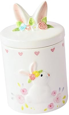 PRETYZOOM 1pièce Jar Decoratif Avec Motif Lapin Pot De Rangement Sécure Pour Bonbons Et Snacks Contenant Étanche Avec Couvercle Pour Bureau Cuisine