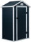 Outsunny Abri à Outils Armoire de Jardin 1,40 m² en résine polypropylène - 1 Porte verrouillable, 1 fenêtre et 1 Grille d'aération - 134 x 104 x 204 cm Gris foncé