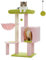 MUTTROS Flower Pink Cat Tree, 35.4 Cute Cat Tower Condo for Indoor Cats w/Large Padded Perch, Cat Scratching Post, Comfy Hammock, and Dangling Ball, for Small-Medium Cats