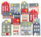 Papierdrachen Weihnachtsstadt Adventskalender pastell - Faltschachtel - Häuschen - Advent Weihnachtsdekoration -zum selbst Basteln und Befüllen - für Erwachsene und Kinder - Set 01