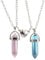 Reccisokz 2-Piece Crystal Friendship Necklaces - Bff & Best Friend Matching Heart Pendants (Pink, Blue)