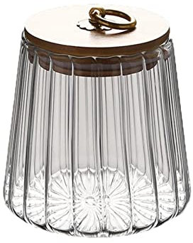 FQCXCKJ Azucarero, botella de almacenamiento de alimentos para cocina con tapa, mango de Metal, vidrio de borosilicato, lata sellada, azúcar, té, café, azucarero