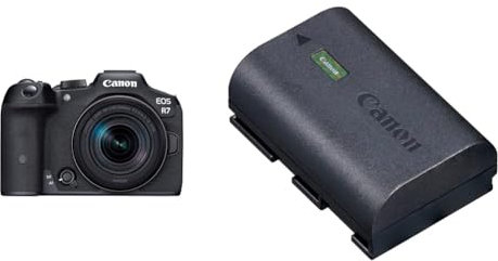 Canon Mirrorless Cameras EOS R7 + RF-S 18-150mm - w/o Mount Adapter GB - 32.5 MP Full-Frame CMOS & LP-E6NH Battery EOS R5/R6 Compatible EOS