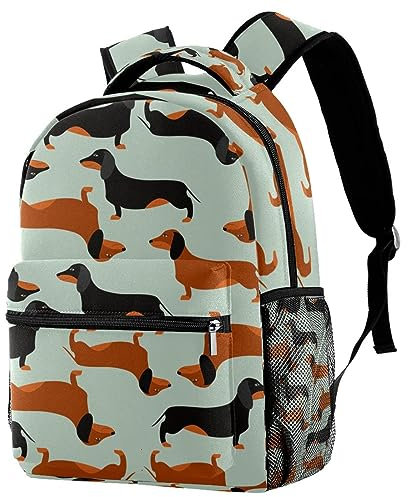ATOurDealss Lama Kaktus Schultasche Schulrucksack für Jungen Rucksack Büchertasche Reiserucksack, Wiener Dackel Hund, One size