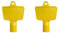 Pack of 2 Triangular Gas Meter Box Keys with Carabiner Clip – Yellow Utility, Cabinet, Electric & Water Keys – Recycled Plastic, Service, Maintenance, Access, UK Standard
