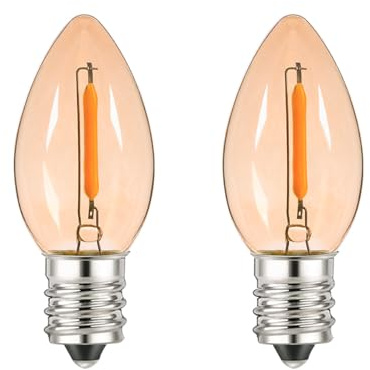 ShuoHui E14 C7 LED Kerze Birne 0.5W E14 Filament Glühbirne Ersetzt 5W Warmweiß 2200K 50LM 220V Amber Vintage Edison für Weihnachtsdeko Nachtlicht Salzelampe, Nicht Dimmbar (5)