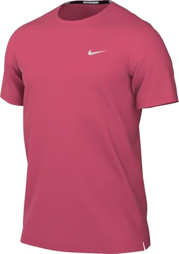Nike Men's M Nk Df Uv Miler Ss Short Sleeve TOP, Aster Pink/Reflective Silv, XXL