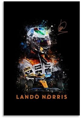 TNERPAR Lando Norris Oil Painting Poster Dekorative Malerei Leinwand Wandkunst Wohnzimmer Poster Schlafzimmer Malerei,Wandkunst Bilddruck Moderne Familienzimmer Dekor 12x18inch(30x45cm)
