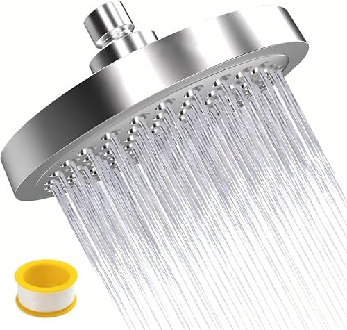 CYILIUEN ABS Rainfall Shower Head 6 Inch G1/2 Universal Connector Bathroom Rain Head Novel Shower Experience