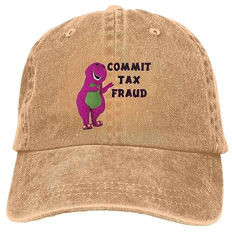 ROBEIUO Cowboy-Baseballkappe Basecap Dad-Mützen in Reiner Farbe, Motiv: „Commit Tax Fraud“, Damenhut, Sonnenblende, Baseballkappe, Tier-Schirmmütze