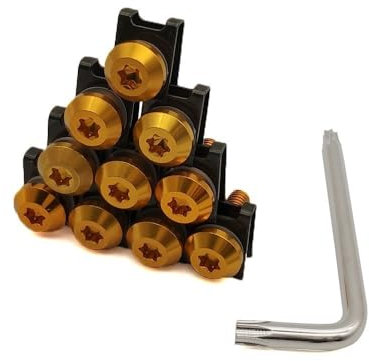 NFNVEKESD Viti per Moto carrozzeria per K&awasaki per Vulcan/S 650cc Z750 per Ninja 300 Z800/E Versione Moto Carenatura Viti Pinze Corpo Primavera Bulloni(A-Gold-10 Blocks)