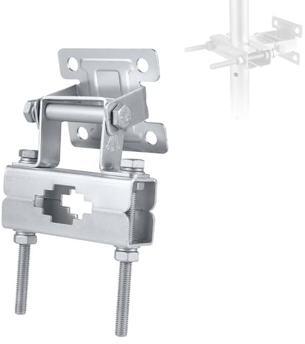 SUPAWAY 1 Pieza abrazadera de montaje de antena mástil de ajuste de ángulo a prueba de herrumbre al aire libre de montaje de antenas kits de mástil de antena para 24-72 mm de diámetro antena camionero