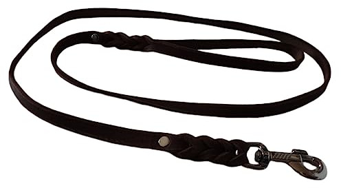 Hundeleine Schleppleine aus Fettleder 3m bis 10m, 12mm, Braun, Jagd und Training, Mantrailing (10m)