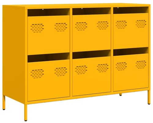 vidaXL Sideboard Senfgelb 101,5x39x73,5 cm Kaltgewalzter Stahl