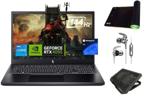Acer Nitro V Gaming Laptop, 8-Core i5-13420H (beats i7-1265U), RTX 4050 GPU, 15.6 144Hz FHD, 16GB DDR5 RAM, 2TB SSD, TB 4, Backlit KB, Ethernet, 3-in-1 RGB Gaming Bundle, US Version KB, Win 11 Pro