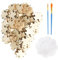 CVFRTT 100 Pieces Of Wood Pieces, Equipped With 1 Piece Of Palette And 2 Pieces Of Paint Brushes, Diy Wooden Puzzle Materials, Painting Tools, Handicraft Materials, Educational Toys For Children