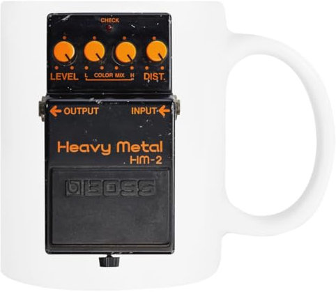Yampetee Boss Hm-2 Heavy Metal Gitarrenpedal Weiße Kaffeetasse Aus Keramik