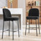 LONXIU Taburete Alto de Cocina, Juego de 2 Taburetes Altos con Respaldo Reposapiés, Taburete Cocina de Tela Boucle, Altura del Asiento 71cm, para Isla de Cocina/Bar, Negro