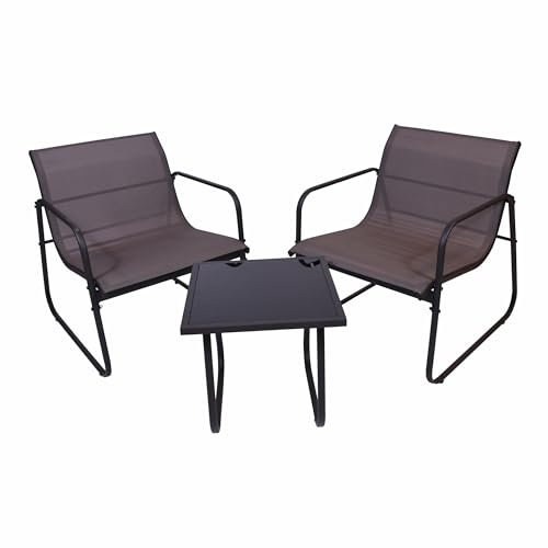 Nexos Sitzgarnitur Astoria bestehend aus 2 Stühlen + 1 Glastisch - Farbe: Grau