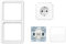Jung Serie CD Komplett-Set Alpinweiß: CD590WW Wippe f. Schalter/Taster + 506U Wippschalter Universal Aus-Wechsel + CD1520WW SCHUKO Steckdose + CD582WW Rahmen 2fach
