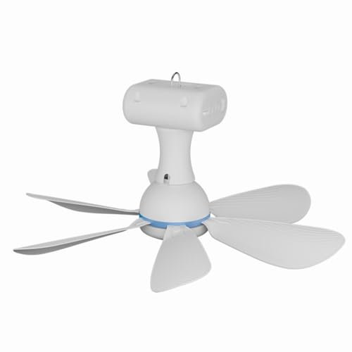 CPAOWEHF Vielseitiger Campingventilator mit LED-Beleuchtung, 10000mAh Deckenventilator und Fernbedienung, geeignet für Picknicks und Notfälle