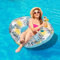 CYFIE Luftmatratze Pool 110cm,Aufblasbarer Wasserhängematte Erwachsene,Sonnenbaden Pool Luftmatratze,Luftmatratze mit Netz,Getränkehalter