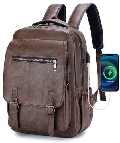 SUCIKORIO 40x30x15 British Airways Travel Backpack Underseat Cabin Bag Luggage KLM Jet2 Waterproof PU Leather Travel Rucksack Cabin Size for Plane Hand Luggage 14 Inch Laptop Backpack For Womens, Mens