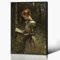 GAINOW Wandkunst „Lady Knight Reading In The Forest“, Ölgemälde „Frau mit Ritter“ im Vintage-Stil, mittelalterliches Fantasy-Poster auf Leinwand, Dark Academia-Bild mit Wildblumenfeld 60x90cm gerahmt