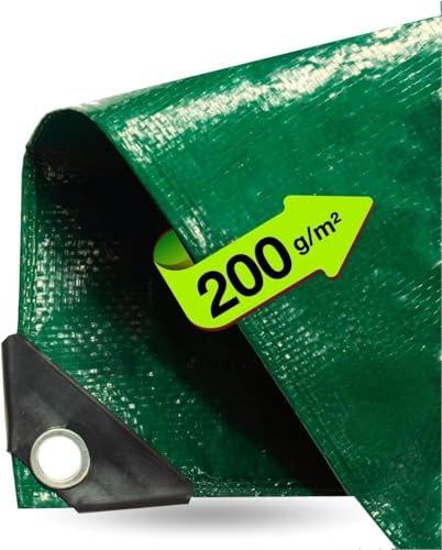 3x5 m Plane & Schutzplane grün - Gartenplane & Allzweckplane wasserdicht - 150 g/m² grün, Abdeckplane mit Ösen für Zeltunterlage - Gewebeplane - Zeltplane & Camping - Bauplane (3x5m)