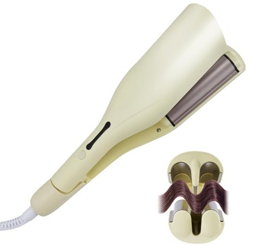 FranzöSischer Wellen Lockenstab 36mm,Welleneisen GroßE Wellen,Welleneisen FüR Haare 5 Einstellbare Temperaturen,U Förmiger Lockenstab 140°C Und 220°C,Mermaid Hair Waver FüR Alle Haartypen
